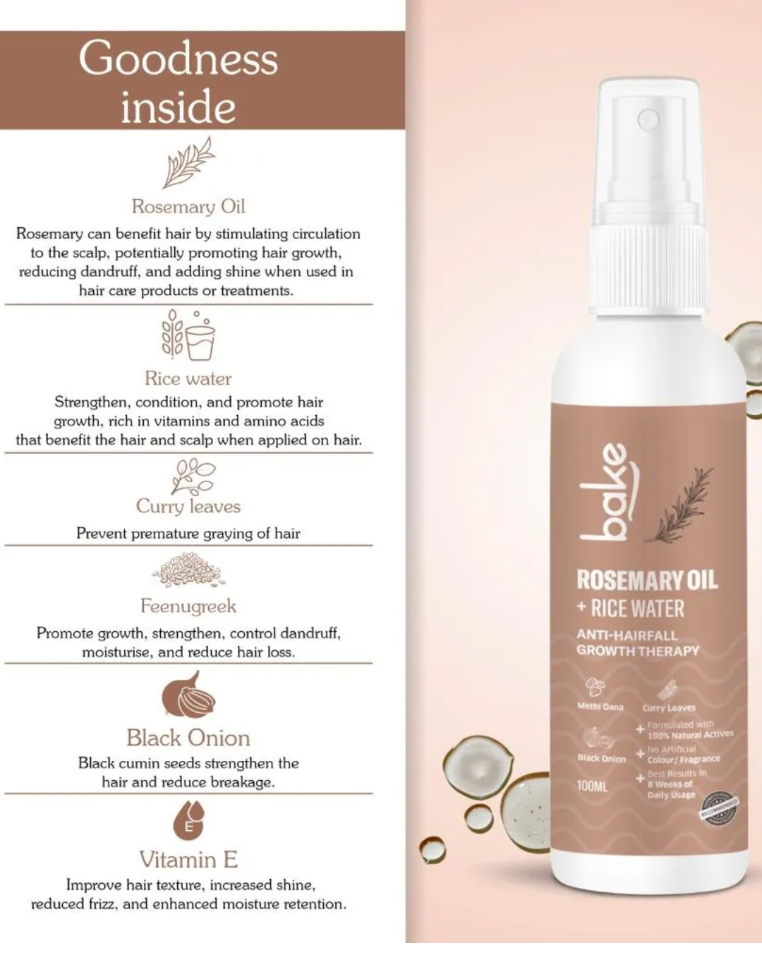 You are currently viewing BAKE Rosemary Oil Hair Growth Serum Spray – A Natural Remedy for Hair Fall & Thinning