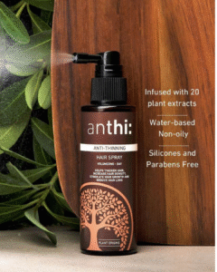Read more about the article anthi Anti-Hair Thinning Hair Spray – Natural Support for Thicker, Fuller Hair