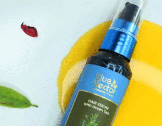 Blue Nectar Green Tea Hair Serum for Dry Frizzy Hair – Ayurvedic Shine & Smoothness