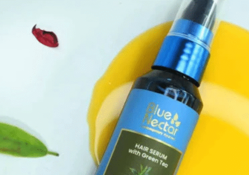 Blue Nectar Green Tea Hair Serum for Dry Frizzy Hair – Ayurvedic Shine & Smoothness