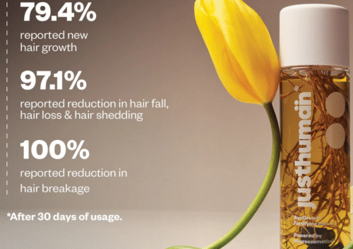 Justhuman AyuGrowth Fortifying Hair Oil – Ayurvedic Formula for Stronger, Healthier Hair