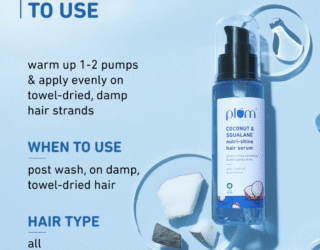Plum Coconut & Squalane Nutri-Shine Hair Serum – For Instant Shine & Frizz-Free Hair