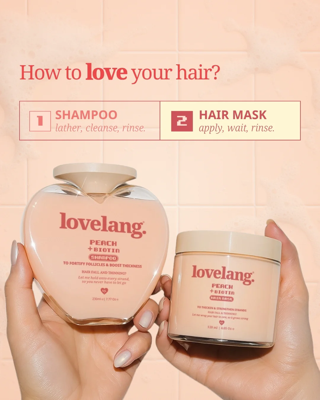 You are currently viewing lovelang Peach + Biotin Hair Mask – Deeply Nourish & Rebuild Hair from Root to Tip
