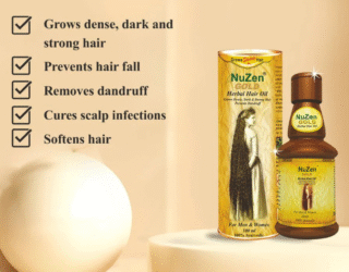 Nuzen Gold Herbal Hair Oil – 100% Pure Herbal Hair Oil for Stronger, Longer Hair