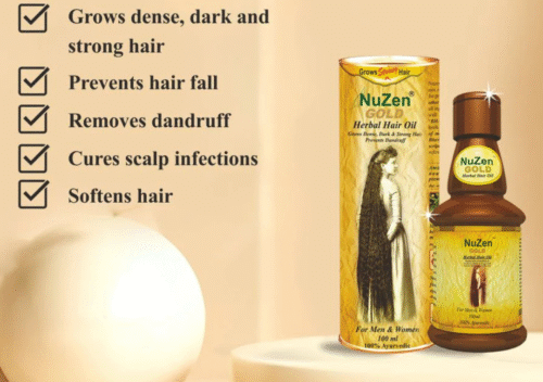 Nuzen Gold Herbal Hair Oil – 100% Pure Herbal Hair Oil for Stronger, Longer Hair