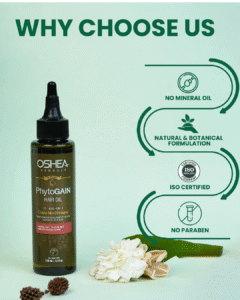 Read more about the article Oshea Herbals Phytogain Natural Hair Growth Oil – Herbal Solution for Hair Fall & Regrowth
