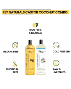 Read more about the article Rey Naturals Cold Pressed Castor Oil & Virgin Coconut Oil – Nature’s Combo for Complete Hair & Skin Care