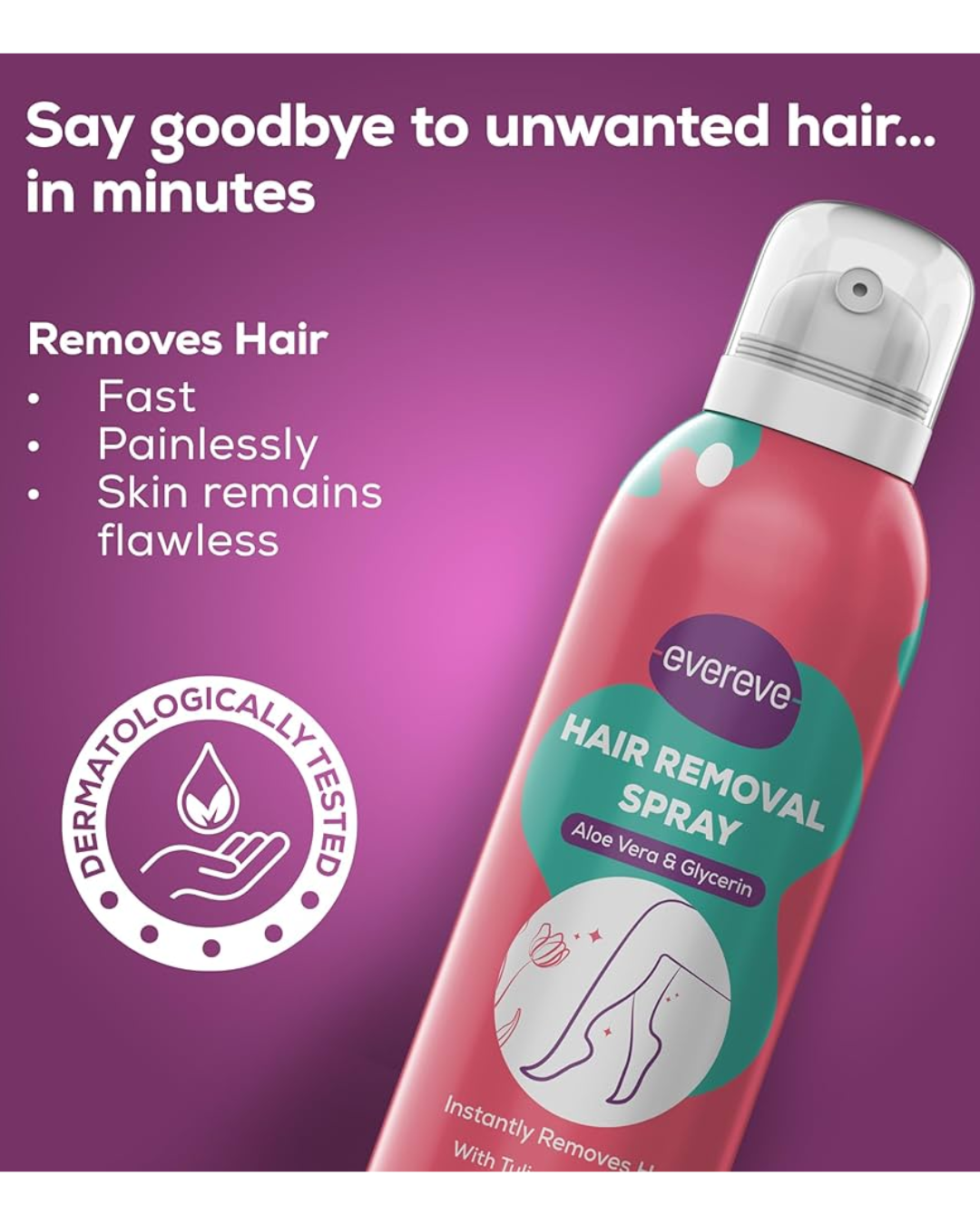 You are currently viewing Evereve Hair Removal Spray for Women 200g – Painless Body Hair Removal