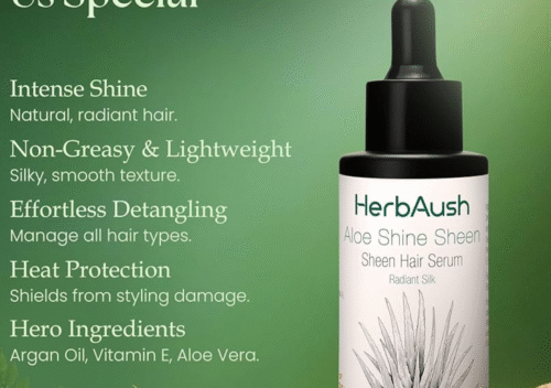 HerbAush Aloe Shine Sheen Hair Serum – Radiant Gloss and Deep Nourishment Naturally