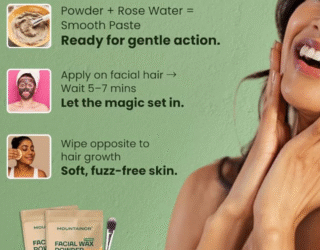 MOUNTAINOR Face Wax Powder with Ubtan & Aloe Vera – Full Body Painless Herbal Hair Remover