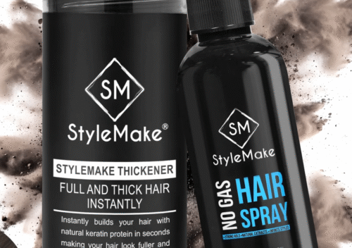 StyleMake Thickener Hair Fiber Black 28g + Fibre Lock Spray 100ml