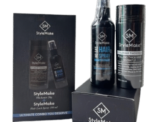 StyleMake Thickener Hair Fiber Black 28g + Fibre Lock Spray 100ml